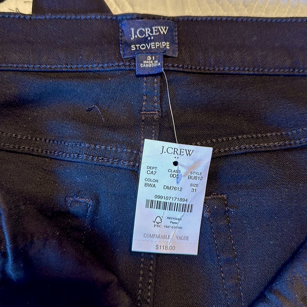 J Crew black stove pipe jeans
